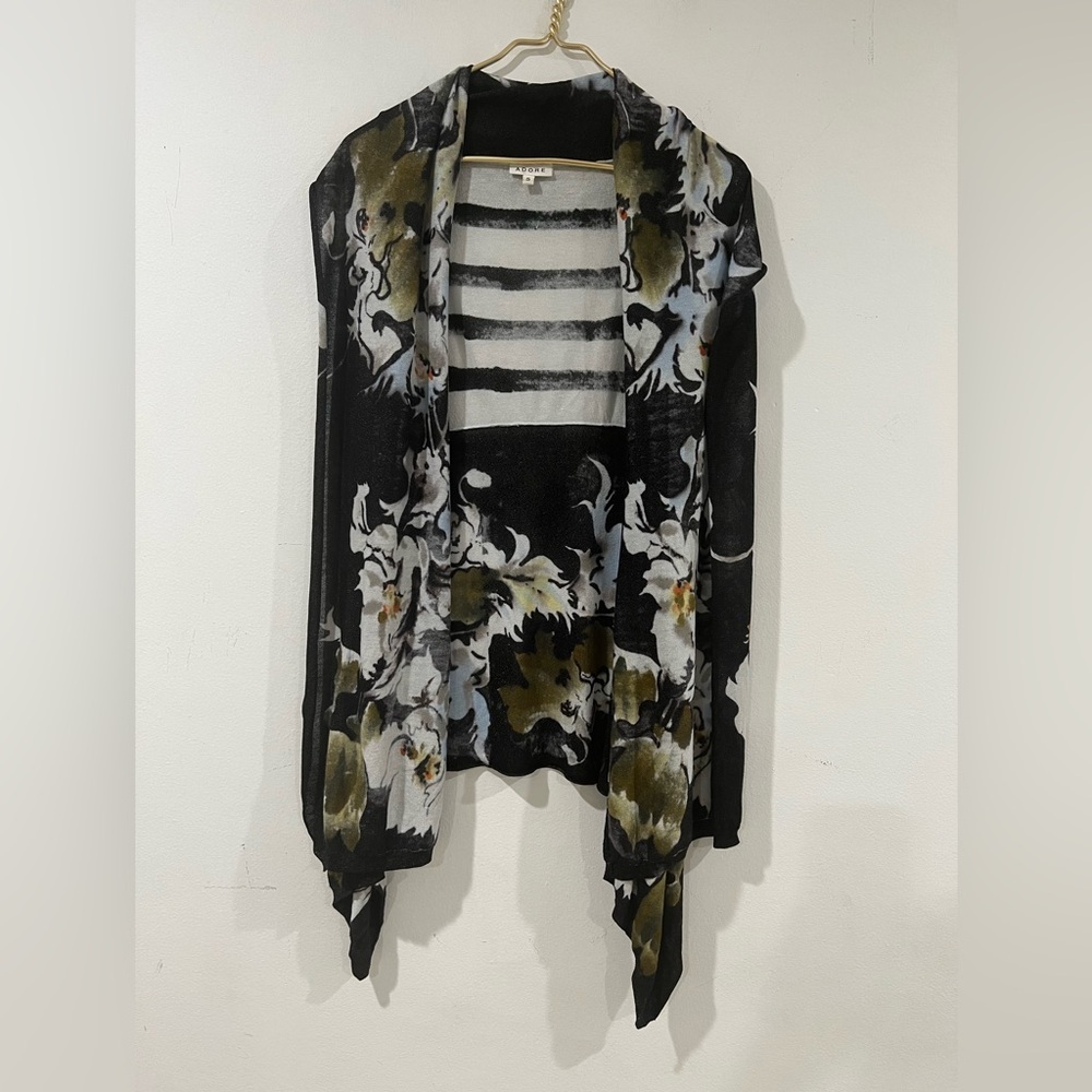 Adore Black and Olive Floral Cardigan